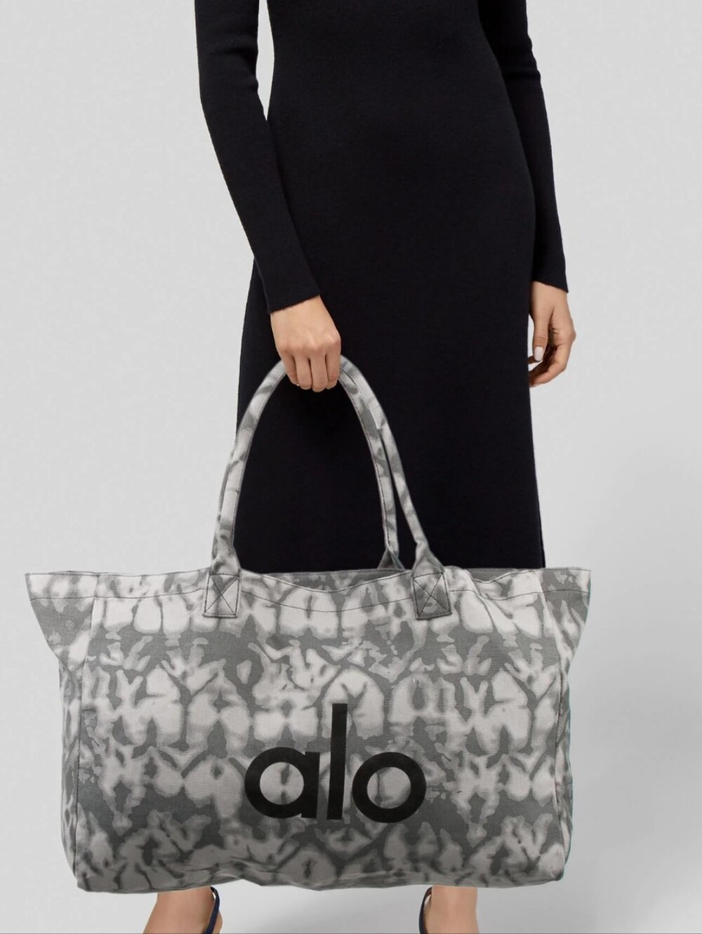 ALO | Yoga Gray Tie-Dye Canvas Tote Bag NEW